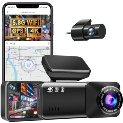 4K Dashcam Auto vorne & hinten, 170° Weitwinkel, WLAN App, Nachtsicht, Parküberwachung, Loop-Aufnahme, Einparkhilfe & G-Sensor